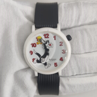 Vintage Armitron 400101 Sylvester & Tweety Thailand Movement Wristwatch 1989