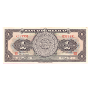 1 Peso Mexico 1963 front