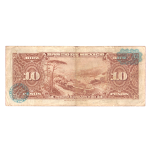 10 Pesos Mexico 1963 back