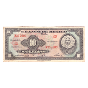 10 Pesos Mexico 1963 front