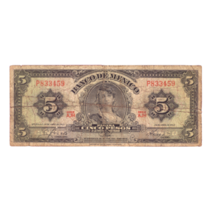 5 Pesos Mexico 1963 front