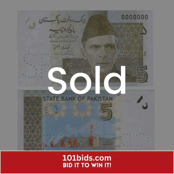 5-Rupees-Pakistan-2008-Specimen-Note-UNC-Condition sold