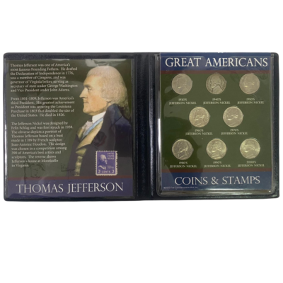 First Commemorative Mint Jefferson Nickels & A Stamp