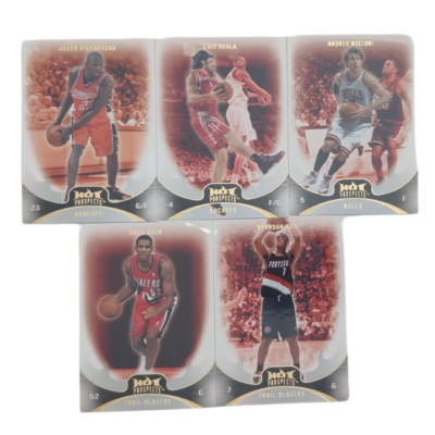 Hot Prospects Basketball Card Collection #25 (5 Cards) Greg Oden, Jason Richardson, Brandon Roy, Andres Nocioni & Luis Scola etc.