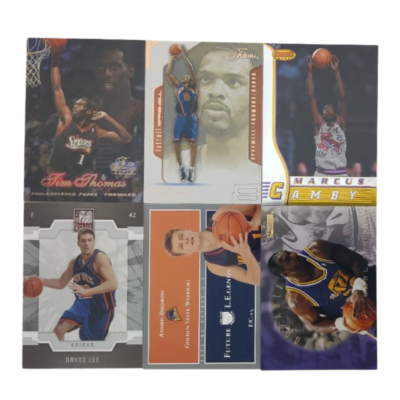 Basketball Card Collection #9 (6 Cards) Marcus Camby, Jim Thomas, Latrell Sprewell, Andris Biedrins, David Lee & Karl Malone