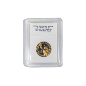 1 Dollar John Adams United States Of America 2007 Pure 24KT. Gold Enriched 01-080098-GLD-02 back