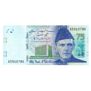 75 Rupees 75 Years of Excellence of State Bank of Pakistan 2023 786 Special Banknote F9 Set front