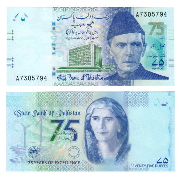 75 Rupees 75 Years of Excellence of State Bank of Pakistan 2023 C F9 Set