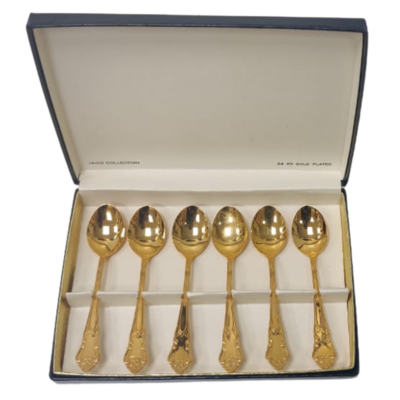Janis Collection 24KT. Gold Plated Tea Spoon Set