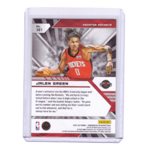 Panini NBA Jalen Green of Houston Rockets Baseball Card 1