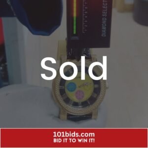 RARE Ice Ice Time Genuine Diamond Watch Men's Wristwatch Torpedo & Original Box