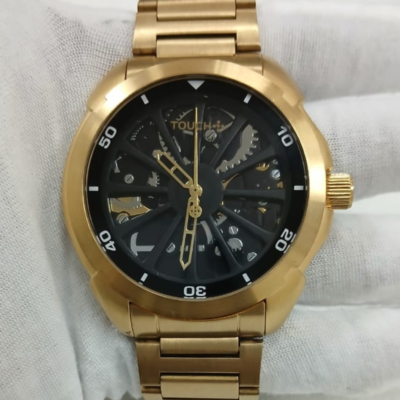 Touch Widget Spinner Dial Gold Tone Wristwatch