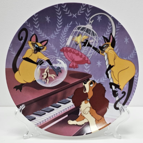 Vintage Disney Double Siamese Trouble Decorative Plate