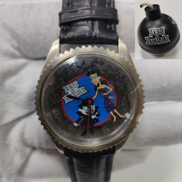 Vintage Fossil 07381 15000 Boris & Natasha Japan Movement Wristwatch Limited Edition