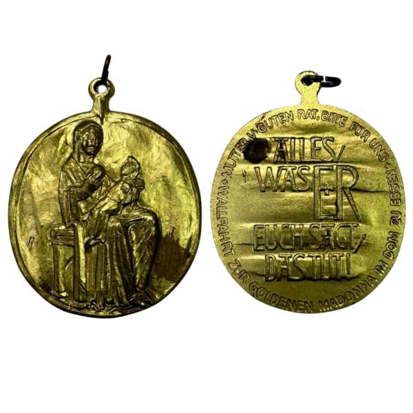 Vintage Golden Madonna of Essen Medal