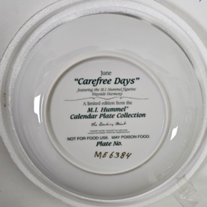 Vintage M.I. Hummel Plate Collection Carefree Days 23kt Gold Trimmed On Border With 3
