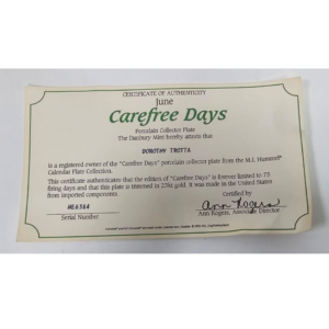 Vintage M.I. Hummel Plate Collection Carefree Days 23kt Gold Trimmed On Border With 4