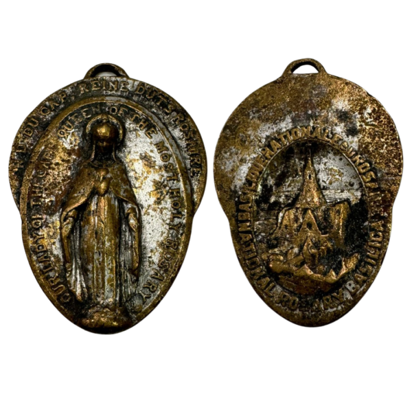 Vintage Miraculous Virgin Mary Catholic Christian Religious Medal