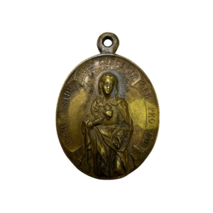 Vintage Religious Charm Jesus & St. Mary Pendant Medal 2