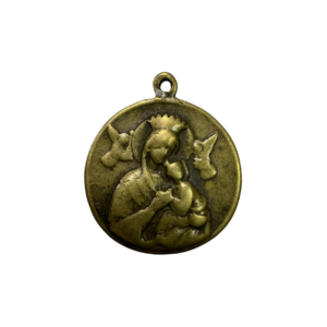 Vintage Religious Charm St. Christpoher & St. Mary Mother of God Pendant Medal 1