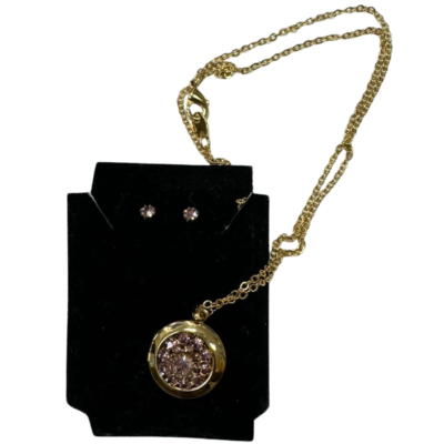 Stone Embedd Gold Tone Locket &...