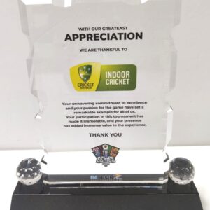 Appreciaton Award For Indoor Cricket Australia In Tri Series Dubai 1