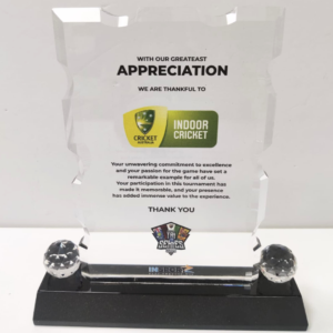 Appreciaton Award For Indoor Cricket Australia In Tri Series Dubai