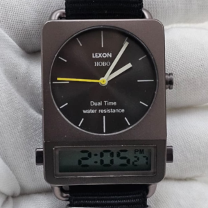 Lexon HOBO Dual Time Analog & Digital Wristwatch