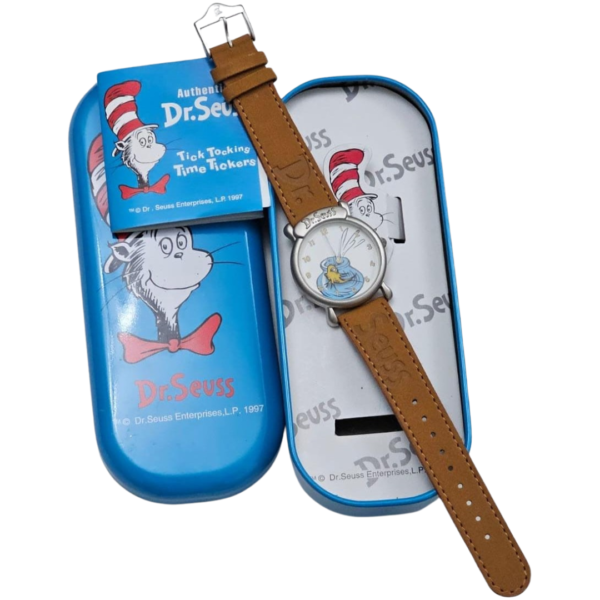 Vintge Dr.Seuss Authentic Tick Tocking Time Tickers Japan Movement Wristwatch 1997