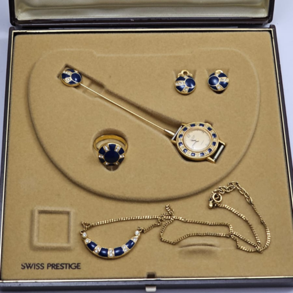 De-Coven Geneve Swiss Made Necklace, Earrings, And Watch Set