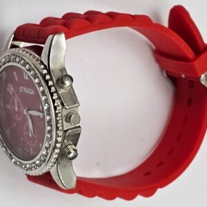 Strada Red Sillicone Straps Ladies Wristwatch 2