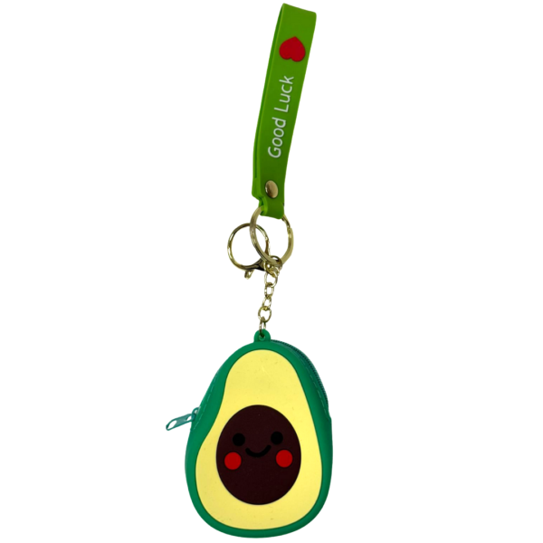 Avacado Smiling Coin Wallet Key Chain