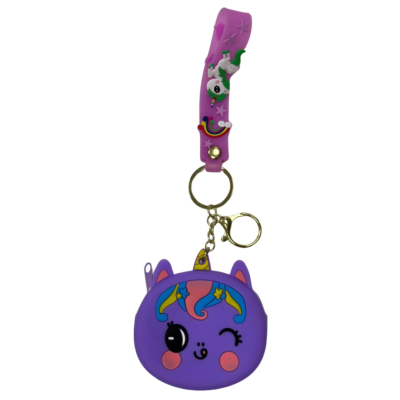 Unicorn Silicone Coin Wallet Keychain