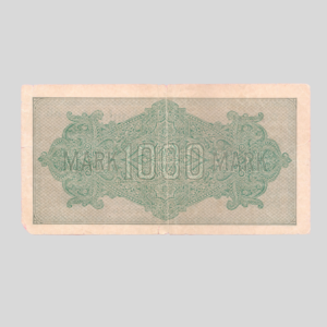 1000 Mark Reichsbanknote Germany Banknote 1922 back