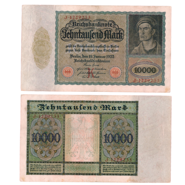 10000 Mark Reichsbanknote Germany Banknote 1922