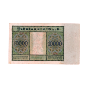 10000 Mark Reichsbanknote Germany Banknote 1922 back