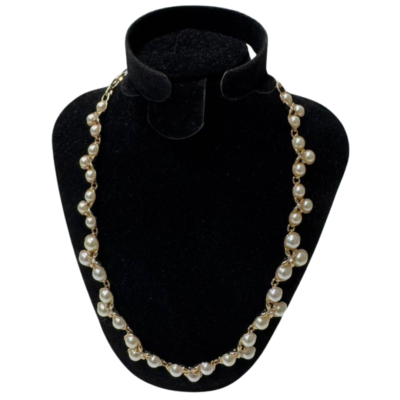 Anne Klein JA208 White-Tone Necklace