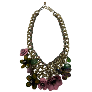 Fashion Women Big Chunky Collar Crystal Female Long Flower Necklace 1