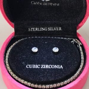 Giani Bernini Sterling Silver Cubic Zirconia Bracelet & Ear Ring Pair 2