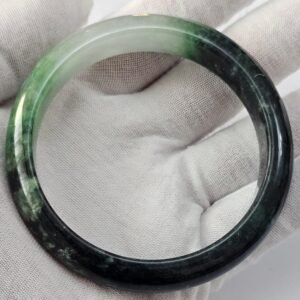Vintage Hand Made Chinese Genuine Jade Bangle Bracelet 52.7 Grams 58mm 2