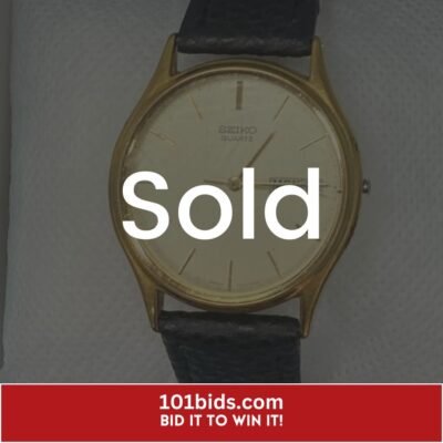 Seiko Watch Black Base Metal Gold...