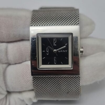 DKNY Silver Tone Case Band Black...