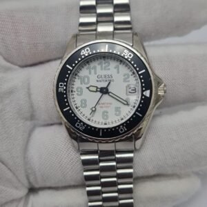 Guess Waterpro Silver Tone Quartz Analog Wristwatch