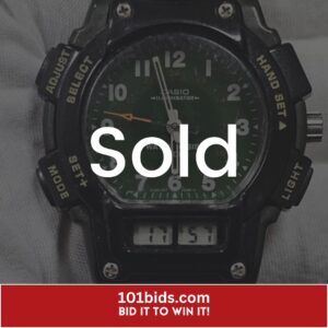 Casio Vintage Watch Green Leather Strap